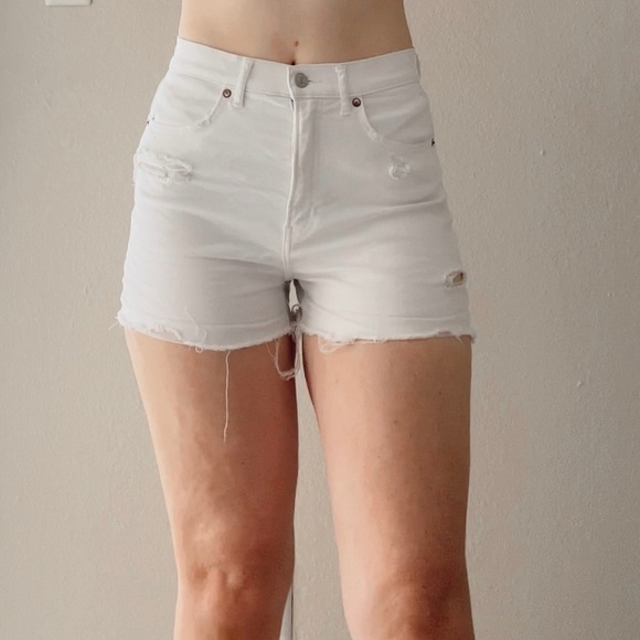 White Distressed Shorts - Picture 3 of 6